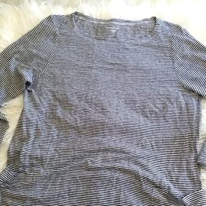 Eileen Fisher Striped Organic Linen Top M